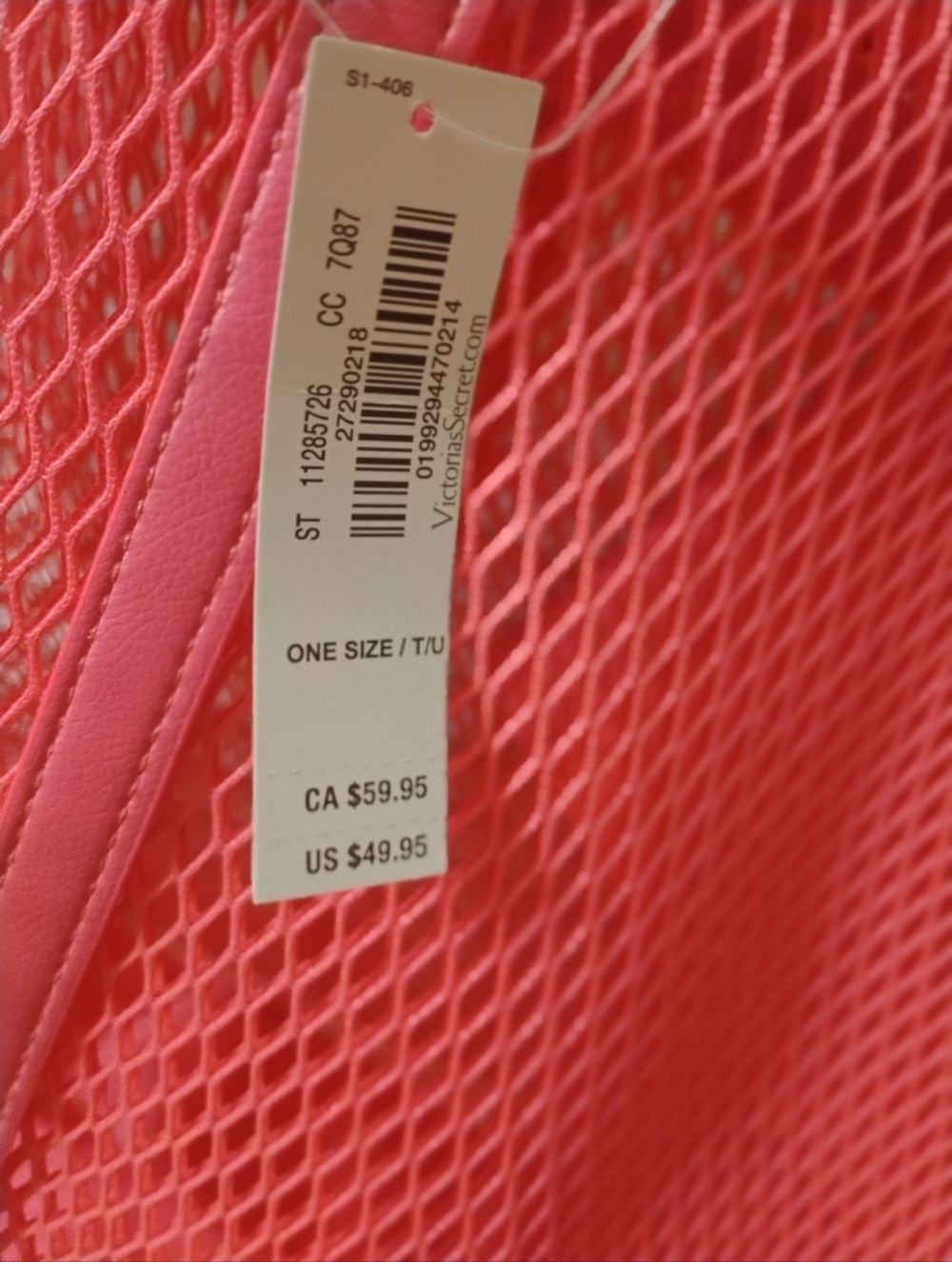 Victoria Secret Mesh Tote Bag And Pouch Set - Picture 3 of 10